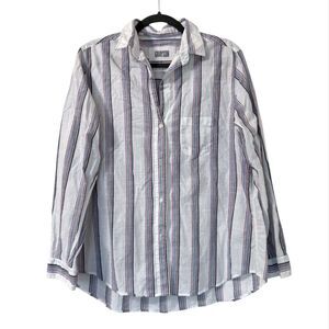 Frank & Eileen Grayson The Hero Button Up‎ Shirt IDA White Blue Stripes Size 4